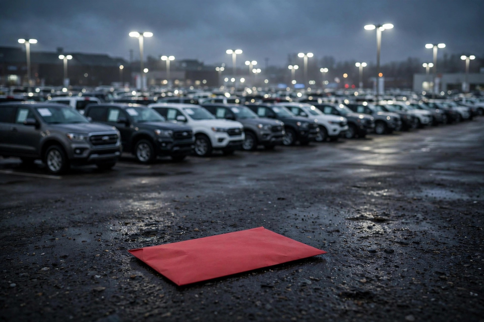 Ford vehicles on a dealer lot representing the 2026 model year recall census