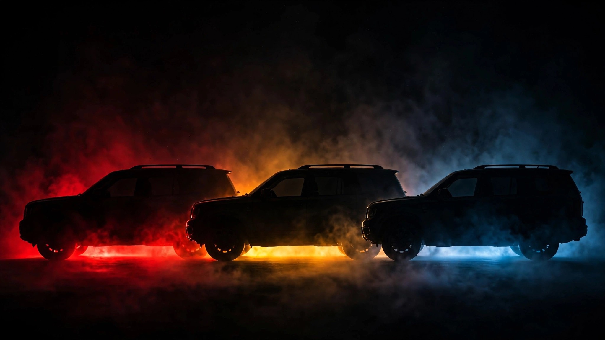 Three identical vehicle silhouettes in red, amber, and blue representing the GM T1 platform's death rate spectrum