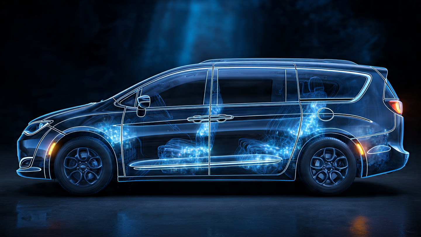 Chrysler Pacifica minivan with side curtain airbag recall visualization