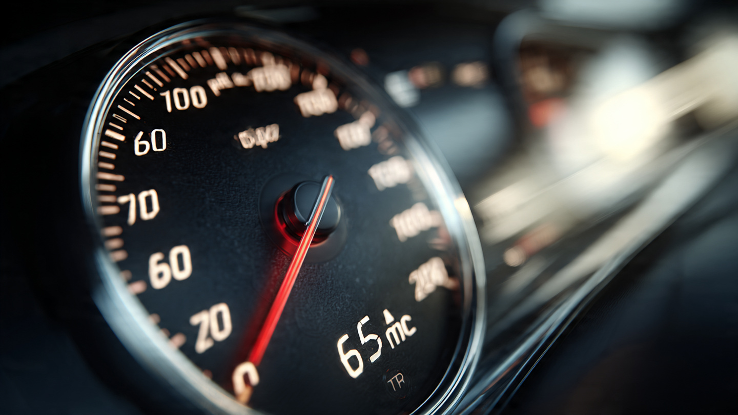 NYC fleet vehicle with speed governor device installed on dashboard