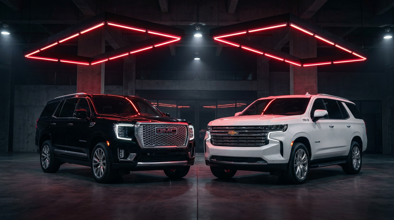 GMC Yukon and Chevrolet Tahoe side by side